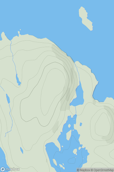 Thumbnail image for Cnoc Mor [Harris and Nearby Islands] [NG166963] showing contour plot for surrounding peak
